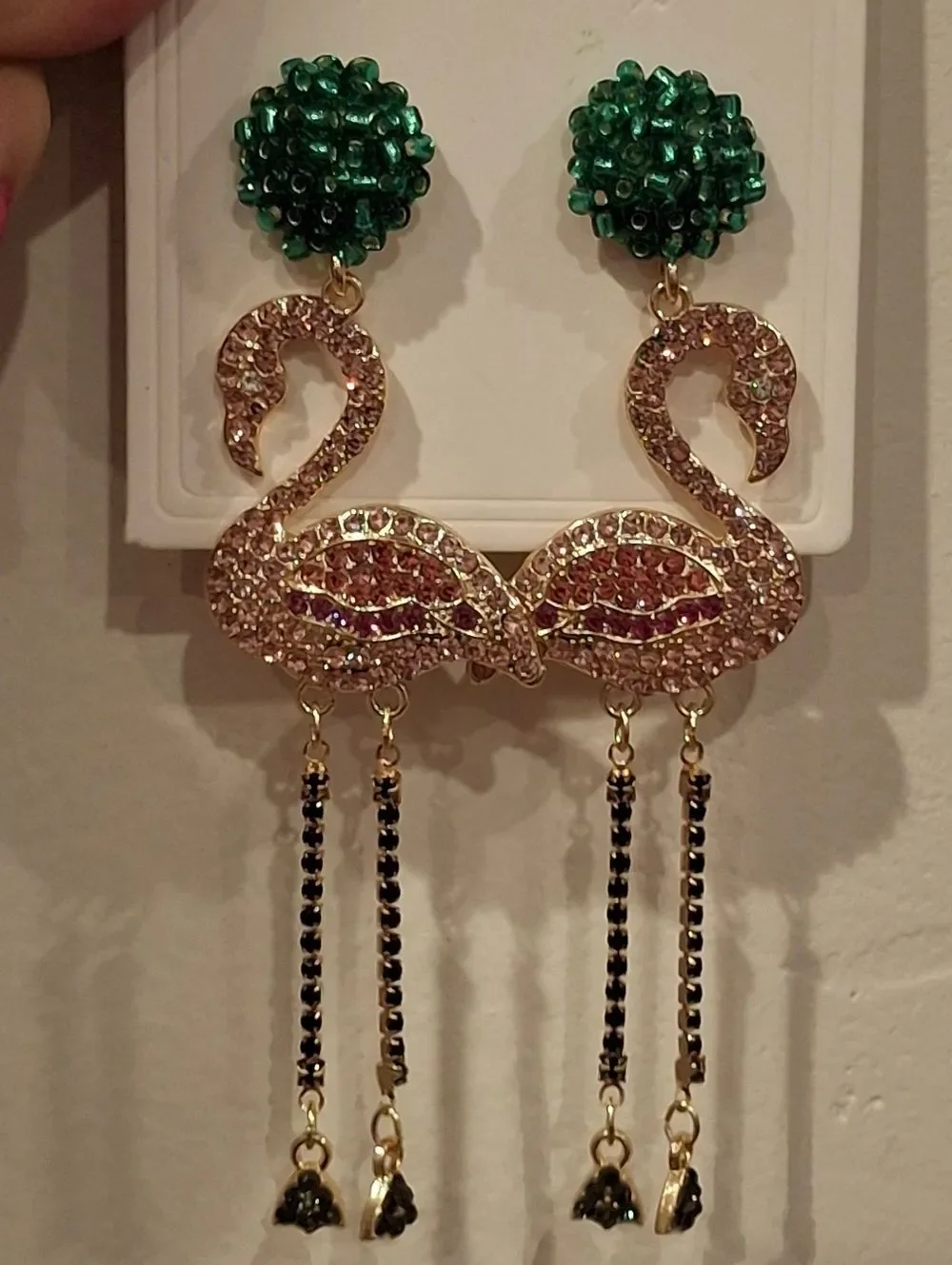 Exquisite Pink Flamingo Dangle Earrings